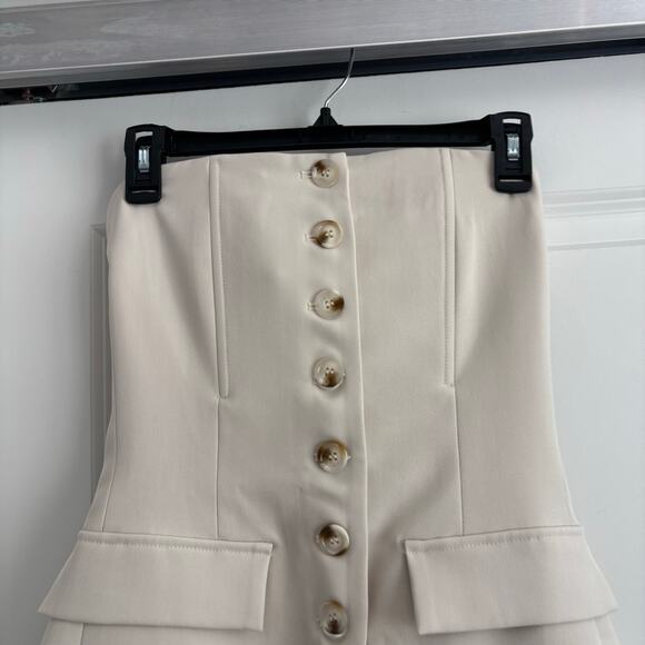 NWT Edit by Nine Cream Suit Strapless Tube Top XS Office Minimalist Corpcore - Picture 3 of 9